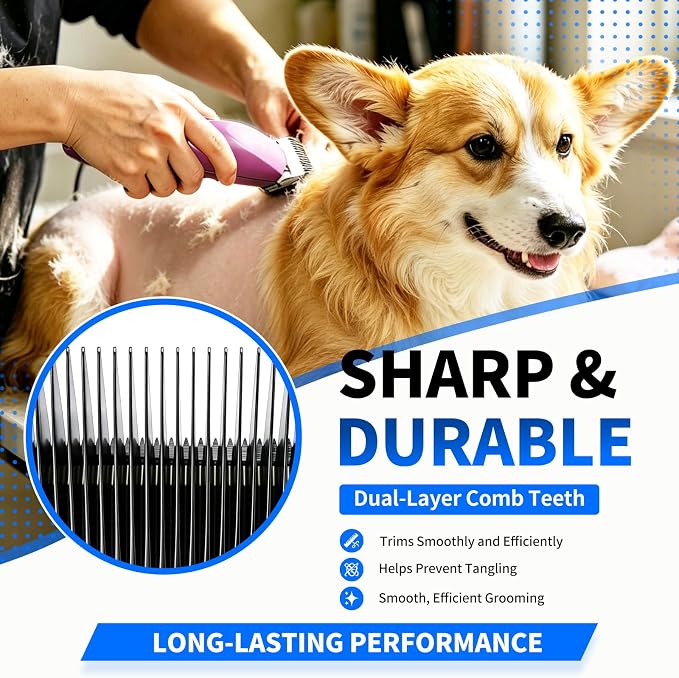 Size 5/8 Detachable Pet Grooming Clipper Blade with Steel Cutter, 1/32 Inch (0.8 mm) Cut Length, Black, Compatible with Andis, Oster A5, Wahl KM10, 1 Pack