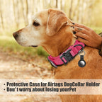 Tactical Dog Collar and Bungee Leash,Military Dog Collar & Leash Set with USA American Flag Adjustable K9 Collar with Heavy Duty Metal Buckle & Handle,with Patches and Airtags Case (Pink(1PCS), XL)