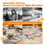 Aktor Interactive Cat Toy for Indoor Cats - Rechargeable Automatic Hide & Seek with Fluttering Butterfly, Moving Feather Wands & Realistic Prey Sounds | Motion Activated Exercise Toy for Bored Cats