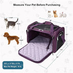 EliteField Deluxe Soft Pet Carrier for Cats and Dogs (3-Year Warranty) | Airline Approved, Waterproof Fabric, Scratch-Resistant Mesh, Expandable Mat, Built-In Leash, Suitcase Sleeve, Seat Belt Loops