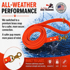 Gummy K9 Dog Leash, Biothane, Dog Training Leash, Made in The USA, 6 Feet, Various Sizes & Colors (5/8, Orange)