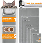 Cat Litter Mat 27"x46",Double Layer EVA litterbox Mat, Gray | Waterproof honeycomb large grid, urine-proof and odor-free. Traps litter, easy cleanup,Washable, non-slip backing