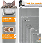 Cat Litter Mat 16"x20",Double Layer EVA litterbox Mat, Gray | Waterproof honeycomb large grid, urine-proof and odor-free. Traps litter, easy cleanup,Washable, non-slip backing