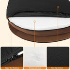 Dwanton Orthopedic Dog Bed for Extra Extra Large Dogs with Gel Memory Foam, Waterproof Dog Sofa, Washable Pet Bed with Four Sided Bolster Cushion, Removable Cover & Non-Slip Bottom, 48", Brown