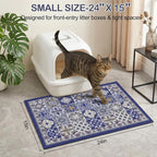 Glittme Cat Litter Mat, 24"x15" Non-Slip Washable Trapping Mat for Cats | Litter Trapping Mat With Thick PVC Coil To Catch Scatter, Soft On Paws And Waterproof Bottom To Protect Floors