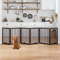 Dog Gates for the House Doorways Extra Wide 110 Inches Wood Freestanding Pet Gates for Dogs Indoor Fence with Support Stands