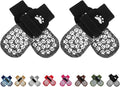 EXPAWLORER Anti Slip Dog Socks to Prevent Licking Paws, Shoes for Hot Pavement, Dog Booties for Small Medium Large Senior Dogs, Traction Control Boots & Paw Protectors for Hardwood Floors Black&Grey