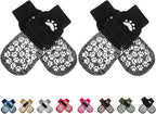 EXPAWLORER Anti Slip Dog Socks to Prevent Licking Paws, Shoes for Hot Pavement, Dog Booties for Small Medium Large Senior Dogs, Traction Control Boots & Paw Protectors for Hardwood Floors Black&Grey