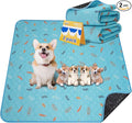 Sunheir Washable Pee Pads for Dogs 2-Pack Reusable Puppy Pads Pet Training Pads, Waterproof Dog Pee Pads for Crate, Whelping Pad, Non-Slip Protects Against Urine Leakage (Leaves - Sky Blue, 31x36)