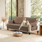 Boho Quilted Grand Sofa Covers Washable, Couch Cover for Grand Sofa, Soft Cozy Couch Protector for 4 Cushion Couch, Oversized Grand Sofa Slipcovers Water-Repellent (Grand Sofa 88", Raw Umber)