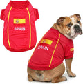 Parisian Pet Spain Dog Jersey - Breathable Mesh Puppy Football Jersey - Lightweight Stretch Sporty Dog Clothes - Summer Shirts for Large Dogs - Soccer Jersey for Dogs - Sportswear Pet Clothes