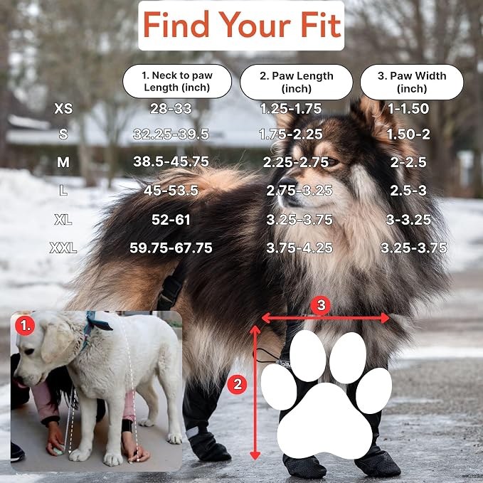 Waterproof Dog Suspender Boots with AirTag Compatible Pocket, Anti-Slip Reflective Dog Shoes, Adjustable Stay-On Paw Protector for Small Medium Large Dogs, Outdoor Walking Rain Snow (Black, L)
