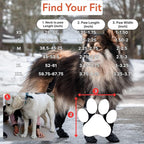 Waterproof Dog Suspender Boots with AirTag Compatible Pocket, Anti-Slip Reflective Dog Shoes, Adjustable Stay-On Paw Protector for Small Medium Large Dogs, Outdoor Walking Rain Snow (Black, M)