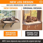 K&H Pet Products Bolster Kitty Sill Cat Window Perch Bed for Large Cats, Orthopedic Window Hammock Holds 40 lbs, Washable Cover, Indoor Windowsill Furniture Bed Seat - Tan/Leopard Unheated 14 X 24in