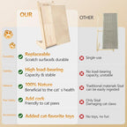 Cork Cat Scratching Board-Cat Scratcher Post-Cat Toy Scratch Pad for Indoor | Cat Scratching Posts-Cat Ramp-Cat Scratch Cardboard with Toy,Replaceable Use-Eco-Friendly Sustainable-Protect furniture white