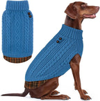 KYEESE Dog Sweater Turtleneck Thick Knit Pullover for Cold Weather | Stretchy Fit, Lightweight & Warm, Cozy Knit Comfort, Classic Plaid Design, Gentle on Sensitive Skin, Comfortable Daily Wear