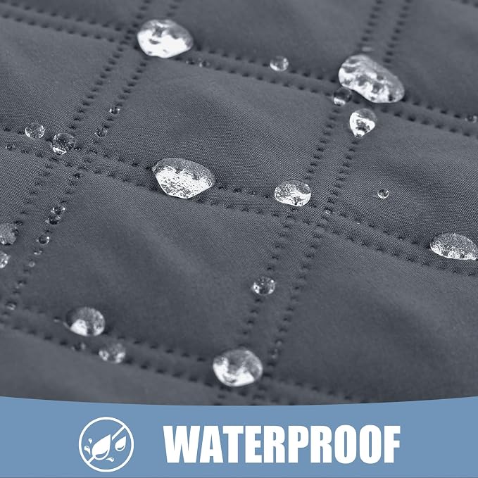 Smiry Waterproof Reversible Pet Couch Covers for Dogs | Pet Friendly, Soft Fabric, Washable Sofa Furniture Protector for Dogs Cat Kids, Checkered (52"x82", Dark Grey/Beige)