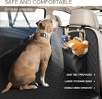 SHARLOVY Back Seat Extender for Dogs, Heavy Duty Dog Car Seat Cover for Back Seat and Aggressive Chewer, Large Hard Bottom Seat Cover for Dogs, Dog Hammock for Car, Travel Pet Bed for Car, SUV, Truck