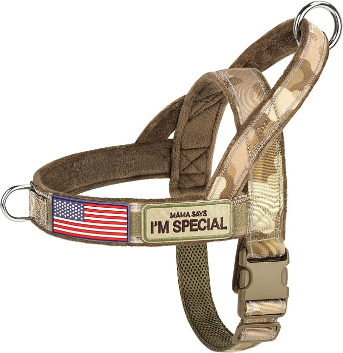 Forestpaw No Pull Dog Harness with Large Handle,Comfortable,XL,Camo Brown | Adjustable Fits Chest 32-39",80-110 lbs,Slip On,Quick Release Buckle,Easy Control,Soft Padded,for Large Dogs Walking Training