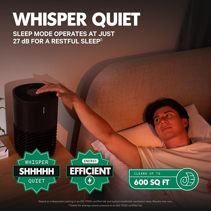 PuroAir 130i Smart Air Purifiers for Home Pets Allergies - HEPA + CarbonTech Filter up to 500X Stronger - Cleans Air Fast - Quiet Sleep Mode, Small Room Air Purifiers for Bedroom, Baby, Office, Dorm