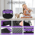 Siedihit Dog Cat Playpen, Puppy Pet Playpen, Small Dogs Tent Crates Cage | Indoor/Outdoor, Portable Pop Up Dog Kennel Playpen with Carrying Case for Dogs/Cats/Rabbits,Purple