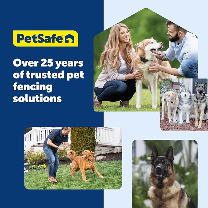 PetSafe Classic In-Ground Fence, 2 Dog, Up to 1/3 Acre | Includes 2 Collars, Tone, Vibration, & Static Correction, Waterproof, Rechargeable, Expandable Up To 5 Acres
