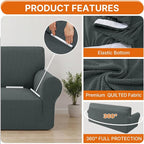 XINEAGE Stretch 4 Seater Slipcover, Non-Slip Pet Couch Cover,Light Green | Washable Furniture Protector, Elastic Bottom, Dogs & Cats Friendly, Scratch-resistant, Fast Setup, High Elasticity