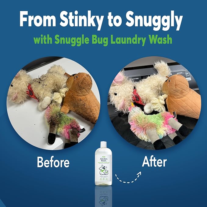 Snugglebug Dog and Cat Laundry Wash, 2-Pack 32 oz | Enzyme Formula Pet Detergent, Removes Pet Odors, Cleans Stains from Cat Urine or Dog Urine