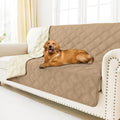 Smiry Waterproof Dog Bed Cover, Reversible Pet Blanket for Sofa Couch | Soft Washable Dog Blanket, Leakproof Couch Cover for Dogs Cats & Furniture Protection, 68x82, Camel/Beige