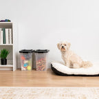 IRIS USA Dog Food Storage Container, 2-Pack, Up to 10 lbs, Black | Made in USA, Stacklable Design, Airtight Seal, BPA-Free, Bird Seed, Cat food, Treats, Multi-Pet Use