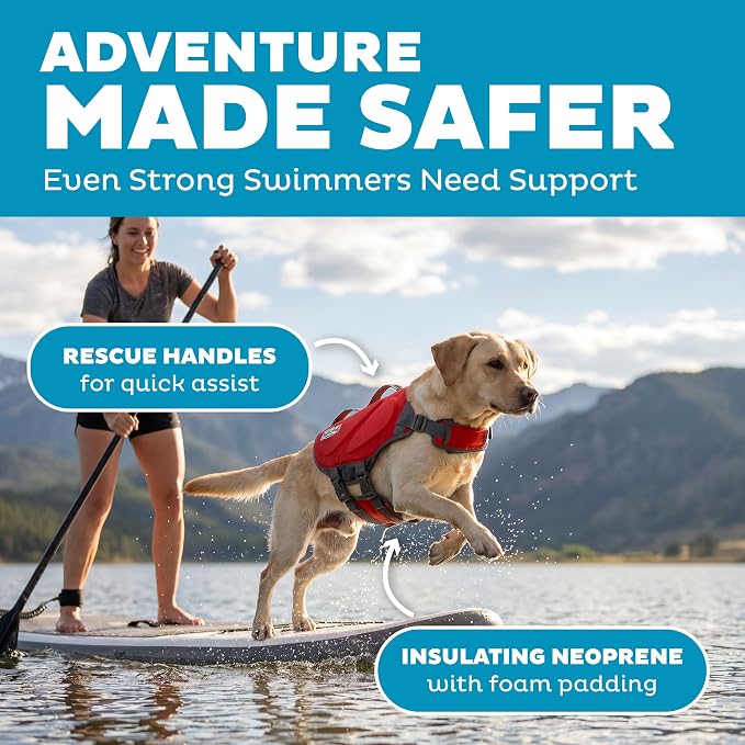 Outward Hound Dawson Swim Red Dog Life Jacket, Large