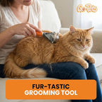 2-in-1 Deshedding & Dematting Comb & Grooming Brush for Dogs & Cats | Double-Sided Dog Rake for Shedding, Pet Deshedding Brush, Undercoat Mat Dematting Tool for Long Haired Cats, Grooming Matting