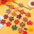 60 Pcs Fall Plaid Dog Collar Flowers Bulk Thanksgiving Pet Flower Collar Bow Ties Holiday Accessories Charms Slide Attachment for Small Medium Large Dog Cat Puppy Bow Grooming Supplies