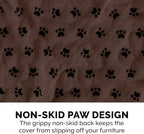 Furhaven Waterproof & Non-Slip Recliner Chair Cover Protector w/ Side Pockets for Dogs, Cats, & Children - Quilted Paw Print Living Room Furniture Cover - Espresso, Recliner