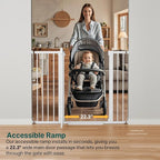 Cumbor 36" Extra Tall Baby Gate for Stairs, 29.7-48" Wide Dog Gates for Doorways, Auto Close Safety Gate for Babies and Pets, Easy Install, Pressure Mounted, Fits Doorways, Stairs, Entryways, White