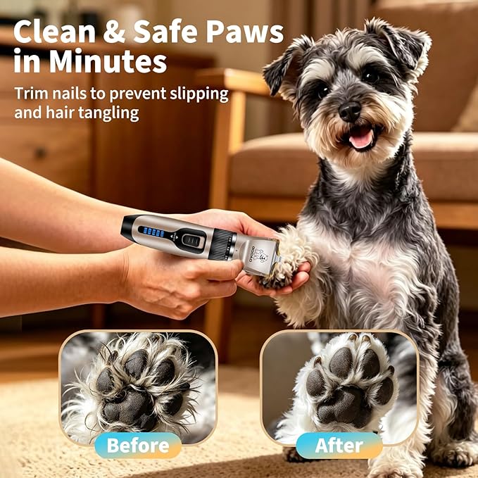 Dog Clippers for Grooming,Dog Grooming Kit for Heavy Thick Hair&Coats | <60dB quiet,Rechargeable Cordless,4H Runtime,4 Guide Combs,2in1 Wide & Narrow Blades,Pet Shaver for Matted Fur