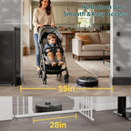 Cumbor 37-55" Retractable Baby Gates for Stairs & Doorways, Indoor Outdoor | Hardware Mounted Mesh Dog & Pet Gate, Easy Walk Through, One-Hand Operation, Anti-Crawl Adjustable Safety Gate for Dog, Black