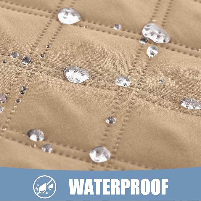 Smiry Waterproof Reversible Dog Bed Cover Pet Blanket | Pet Friendly, Soft Fabric, Washable Dog Blanket for Furniture Bed Couch Sofa, Checkered (82"x102", Camel/Beige)