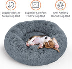 Donut Dog Bed - Premium Comfort for Anxiety Relief - Fluffy & Calming Design with Ultra-Plush Support | Cozy Round Dog Bed with Super Soft Circle Style (Dark Grey, X-Large)