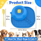 Slow Feeder Dog Bowl with Rotating Lick Ball Blue | Dog lick Bowl for yogurt ,Bone Broth&Wet Food,Silicone Lick Mat with Sution Cup Base for Dogs &Cats