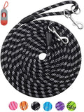 Long Dog Leash for Dog Training 20FT, Heavy Duty Dog Lead for Large Medium Small Dogs Outside Walking, Playing, Camping, or Yard, Black
