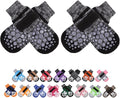 PUPTECK Anti-Slip Dog Socks with Double Sides for Small Medium Large Dogs Hardwood Floors Prevents Licking, Dog Shoes for Hot Pavement Traction Control Paw Protector for Senior Dogs, Striped Black XL