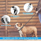 HOMIMP Chew Proof Dog Leash for Medium Large Dogs, Reflective 6 FT Heavy Duty Metal Chain Dog Leashes with Soft Padded Handle, Anti Bite Durable Rope Leashes for Pitbull, Non Chewable