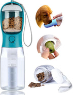 Dog Water Bottle with Food Container, Portable Pet Dog Water Dispenser for Outdoor Walking,Hiking,Travel,Puppy Essentials,Puppy Supplies,Replaceable Waste Bags