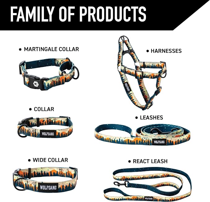 Wolfgang Heavy Duty Dog Leash, Pull-Tested to Over 800 lbs for Walking & Training, Overland Print, Small