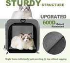GAPZER Cat Carrier 18x11x11 Top Load, Soft-Sided Pet Travel Bag Over 15 lbs | Collapsible Small Dog Puppy Crate 10 Pound, Small Animal Rabbit Kennel Carrying Case, Kitten Mesh Cage Medium Cat Under 25 lb