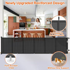 EZIGO 150 Inch Retractable Baby Gates Extra Wide Reinforced Baby Dog Gate | 34 Inch Tall Retractable Dog Gate with Reinforced Strip Mesh Safety Pet Gate for Stairs Hallway Doorway Indoor Outdoor, Black