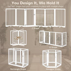 32" Extra Tall Free Standing Dog Gate Indoor, Foldable Pet Gate | for Doorways Stairs, 6-Panel Dog Gate with Door No Drilling, Folding Puppy Gate with Support Feet for Stability, 106"x32"