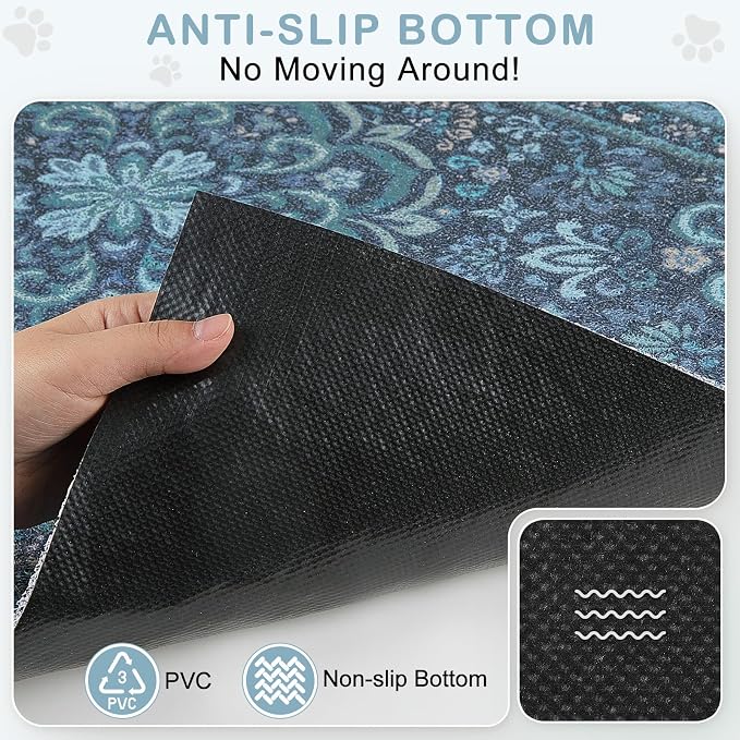 Unicorn Catcher 24"x15" Cat Litter Mat Non-Slip Washable Litter Box Mat | High-Density PVC Litter Catcher Mat Efficiently Traps Scattered Litter From Paws To Keep Floors Clean