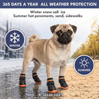 Spark Paws 365 Dog Shoes - All-Season Boots for Winter Snow & Hot Pavement | Water-resistant, anti-slip, stay-on straps - rain, ice & summer booties in one. Reflective; small, medium & large dogs